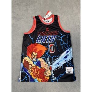 Thundercats Jersey Mens XL Black Cartoon Lion-O‎ Panthro 1985 Shirt HGC New Tag